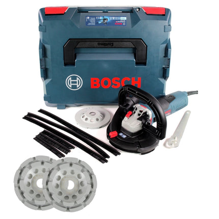 Bosch GBR 15 CAG Professional Betonschleifer Schleifmaschine 1500 W in L-Boxx + 3x Bosch Diamant Topfscheibe Best for Concrete 125 x 22,23 x 4,5 mm - Toolbrothers