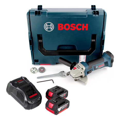 Bosch GWS 18-125 V-LI Akku Winkelschleifer 18V 125mm + 2x Akku 6,0Ah + Ladegerät + Schnellspannmutter SDS clic M14 + L-Boxx - Toolbrothers