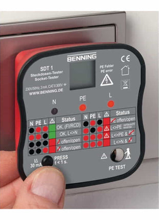 BENNING Steckdosentester SDT 1 zur Prüfung von Schutzkontaktsteckdosen ( 4000828811 )