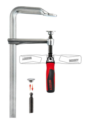 BESSEY Ganzstahlschraubzwinge GZ-KG Spannweite 250 mm Ausladung 120 mm ( 4000831651 )