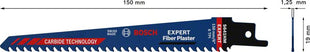 BOSCH Lame de scie sabre Expert Fiber Plaster S 641 HM longueur 150 mm largeur 19 mm ( 4000837443 )