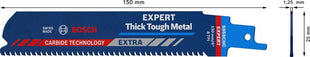 BOSCH Säbelsägeblatt Expert Thick Tough Metal Länge 150 mm Breite 25 mm ( 4000837483 )