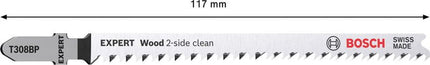 BOSCH Stichsägeblatt Wood 2-side clean T 308 BP Gesamtlänge 117 mm ( 4000837534 )