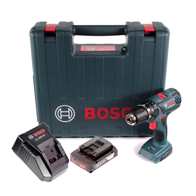Bosch GSB 18-2-Li Plus Schlagbohrschrauber Professional 18 V im Koffer + 1x GBA 2,0 Ah + Bosch AL 1820 CV Schnellladegerät - Toolbrothers