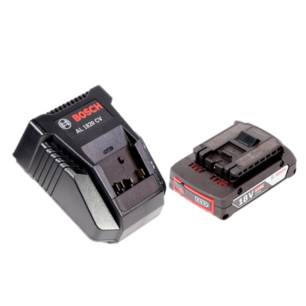 Bosch GSB 18-2-Li Plus Schlagbohrschrauber Professional 18 V im Koffer + 1x GBA 2,0 Ah Akku + Bosch AL 1820 CV Schnellladegerät + Bosch 32 teiliges Bit Set + Bosch USB Ladegerät Adapter für 18V Akkus - Toolbrothers