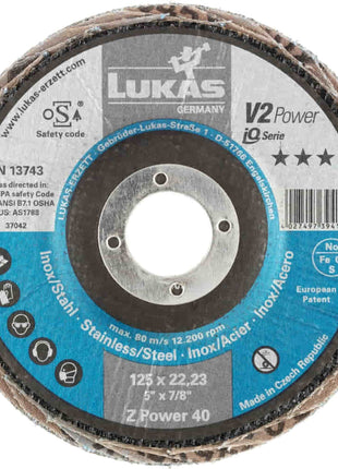 Arandela dentada LUKAS V2 POWER ZK Ø 125 mm grano 40 plana (4000840346)