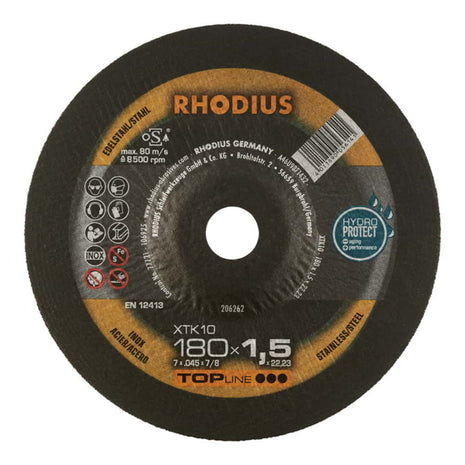 Disque à tronçonner RHODIUS XT10 D180x1,5mm déporté (4000841296)