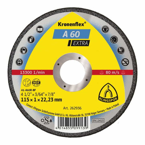 KLINGSPOR Trennscheibe A 60 Extra D115x1mm gerade ( 4000841304 )