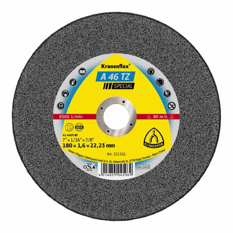 Disco da taglio KLINGSPOR A 46 TZ Special D180x1,6mm diritto ( 4000841494 )