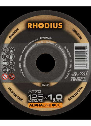 RHODIUS Trennscheibe XT70 D125x1mm gerade ( 4000843731 )