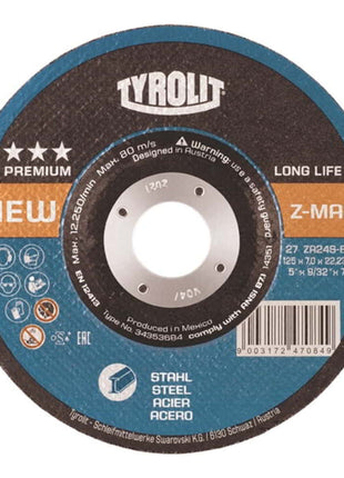 Disque abrasif TYROLIT LONGLIFE Z-MAX D125xS7mm (4000845206)