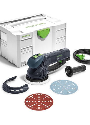 Festool RO 150 FEQ-Plus ROTEX Getriebe Exzenterschleifer 720W 5mm Hub ( 571805 ) im Systainer + 50x Schleifscheiben P60 - Toolbrothers