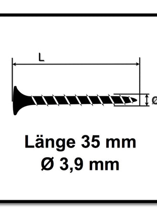 Technofast HBGF3935TE 1000 x Schnellbauschrauben Magazinschrauben 3,9 x 35 PH2 Grobgewinde - Toolbrothers