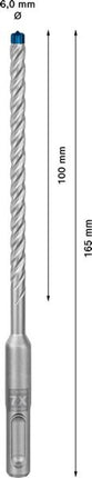 BOSCH Hammerbohrer Expert SDS-7X Ø 6 mm Arbeits-L.100 mm L.165 mm ( 4000909987 )