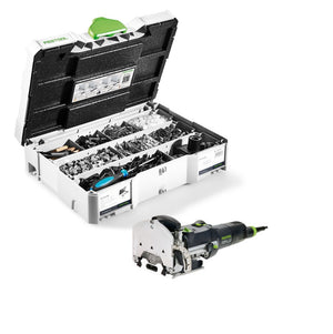 Festool DF 500 Q-Plus Dübelfräse Domino 420W 28mm im Systainer ( 494847 ) + Domino Verbinder Sortiment KV-SYS D8