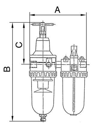 RIEGLER Wartungseinheit Standard Gewinde G 1/4 ″ halbautomatisch ( 4588880480 )