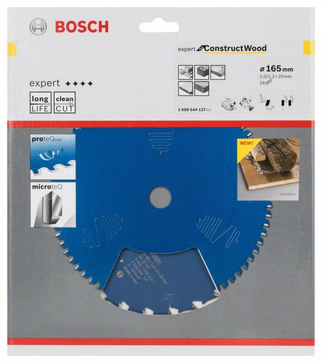 Hoja de sierra circular BOSCH diámetro exterior 165 mm número de dientes 24 WZ (8000342207)