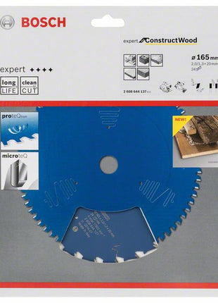 Lame de scie circulaire BOSCH diamètre extérieur 165 mm nombre de dents 24 WZ (8000342207)