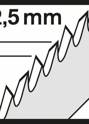 BOSCH Stichsägeblatt T 301 BCP Precision for Wood L.117mm Zahnteilung 2,5mm ( 8000346017 )
