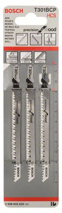 BOSCH Stichsägeblatt T 301 BCP Precision for Wood L.117mm Zahnteilung 2,5mm ( 8000346017 )