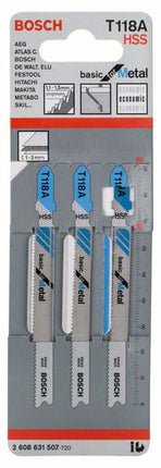 BOSCH Stichsägeblatt T 118 A Basic for Metal L.92mm Zahnteilung 1,1-1,5mm ( 8000346070 )