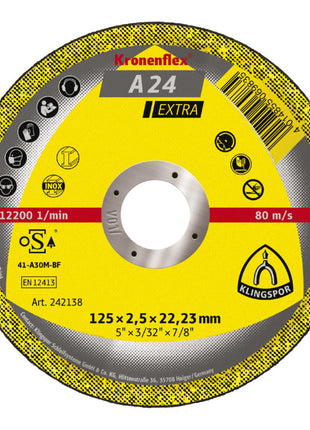 KLINGSPOR Trennscheibe A 24 Extra D125xB2,5mm Bohrung 22,23mm ( 8000353729 )