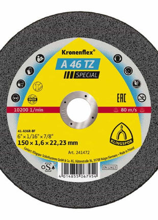 KLINGSPOR Trennscheibe A 46 TZ Special D150x1,6mm gerade ( 8000353743 )