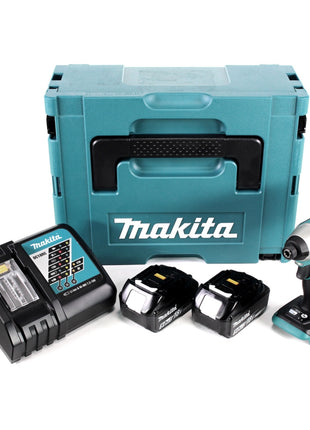 Makita DTD 155 RTJ Akku Schlagschrauber 18 V 140 Nm 1/4" Brushless + 2x Akku 5,0 Ah + Ladegerät + Makpac - Toolbrothers