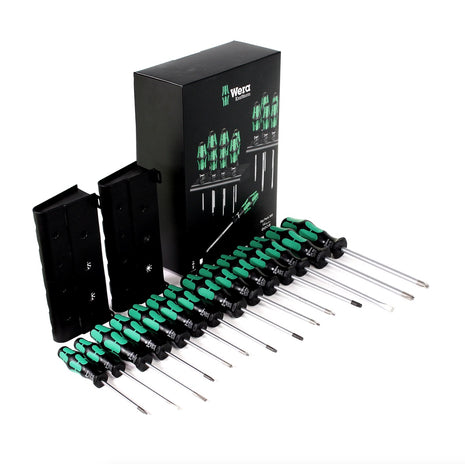 Wera Kraftform Big Pack 300 Schraubendreher Set 14 tlg. + 2x Rack Wandhalterung ( 05105630001 ) - Toolbrothers