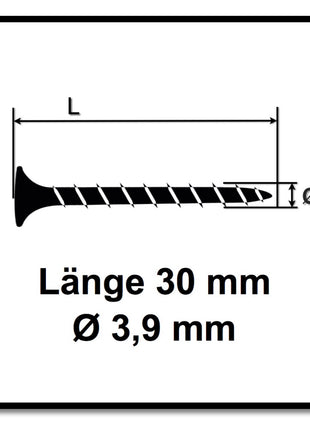 SENCO DS 5550 18V DuraSpin Magazin Schrauber ( 7W2001N ) mit 2x 3,0 Ah Akkus, Ladegerät und 1000x Grobgewinde Schrauben 3,9x30 - Toolbrothers