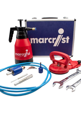 Marcrist PG850-Starter Fliesenleger Set mit PG850 Fliesenbohrkrone 6 mm + Wasserdruckflasche + Universal-Anbohrhilfe ( 490.001.004 ) + Koffer