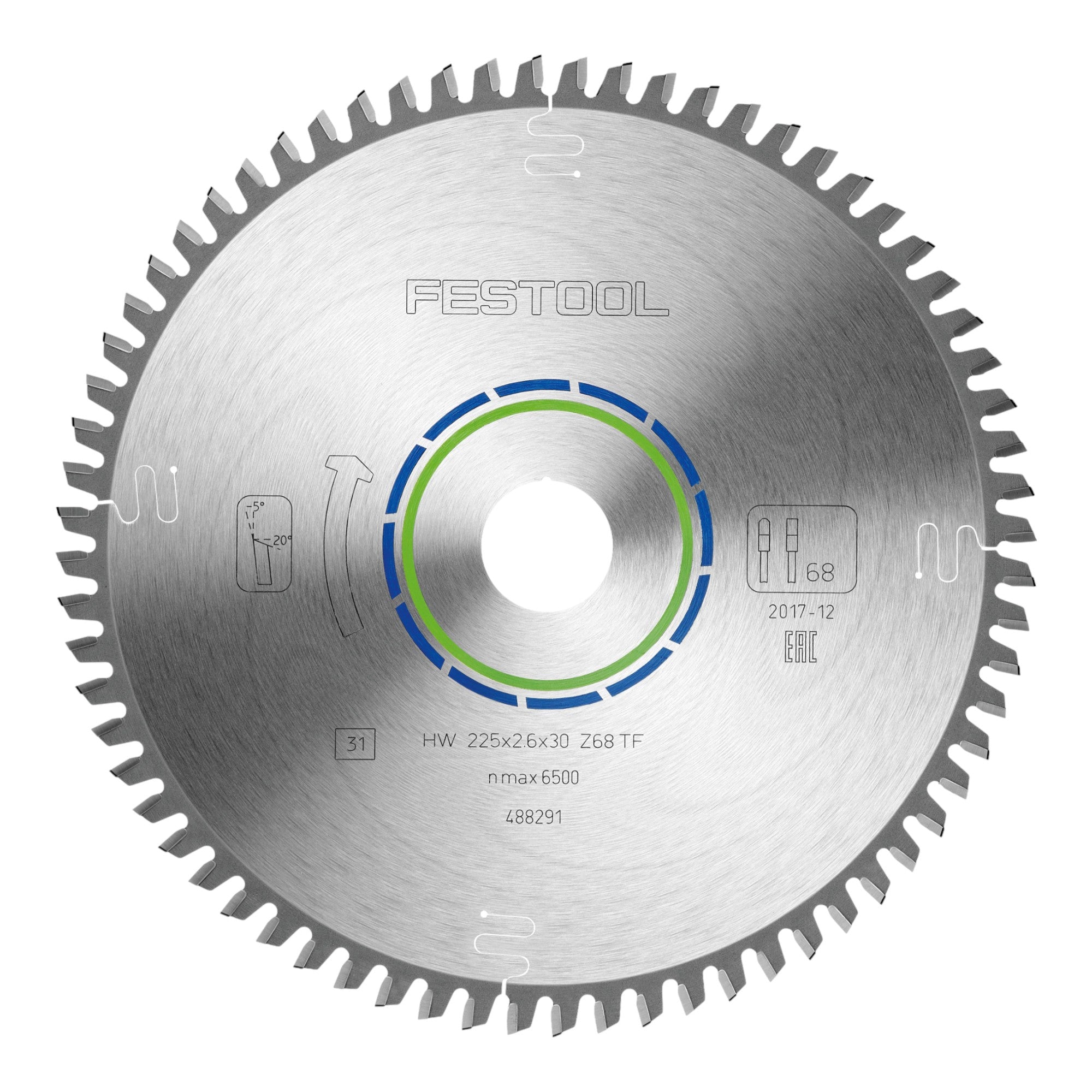 Festool HW 225x2 6x30 TF68 Kreissaegeblatt Aluminium Plastics 2 Stk 2x 488291 225 x 2 6 x 30 mm 68 Zaehne fuer Aluminium NE Metalle Kunststoffe PVC 1 - toolbrothers