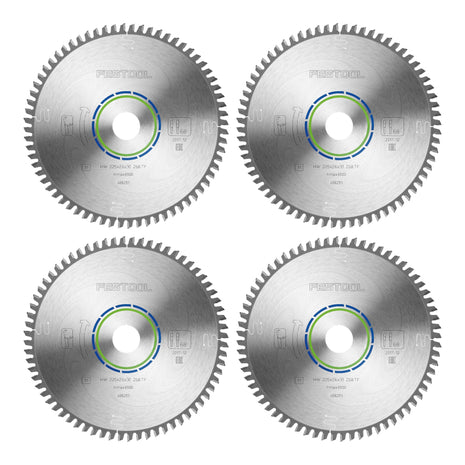 Festool HW 225x2,6x30 TF68 Lame circulaire aluminium / plastiques 4 pces ( 4x 488291 ) 225 x 2,6 x 30 mm 68 dents pour aluminium, métaux non ferreux, plastiques, PVC