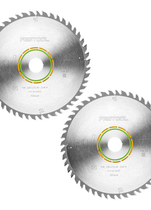 Hoja de sierra circular Festool HW 230x2,5x30 W48 WOOD FINE CUT 2 piezas (2x 500648) 230 x 2,5 x 30 mm 48 dientes para madera maciza, paneles revestidos y enchapados