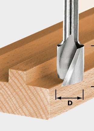 Fraise à rainurer en spirale Festool HS Spi S8 D12/20 (490947) pour OF 900, OF 1000, OF 1010, OF 1010 R, OF 1400, OF 2000, OF 2200