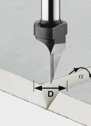 Coupe-plaques de plâtre Festool HW S8 D12,5/45° (491000) pour OF 900, OF 1000, OF 1010, OF 1010 R