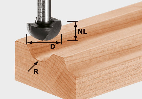 Fraise à rainurer Festool HW S8 R12.7 (490987) pour OF 900, OF 1000, OF 1010, OF 1010 R, OF 1400, OF 2000, OF 2200