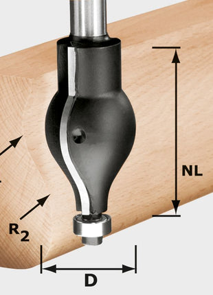 Fraise à profil Festool HW R20.5/16/D32/57 S12 (492711) pour OF 1400, OF 2000, OF 2200