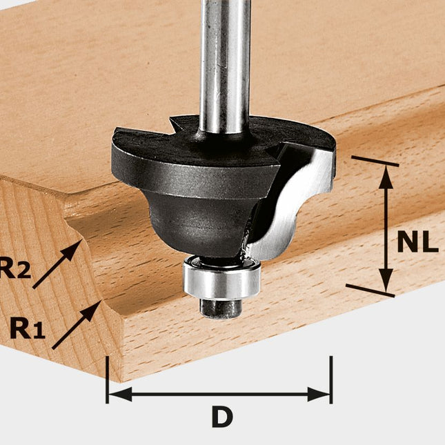 Festool HW S8 D38,1/R6,35/R6,35 Doppelradienfräser ( 491030 ) für OF 900, OF 1000, OF 1010, OF 1010 R, OF 1400, OF 2000, OF 2200