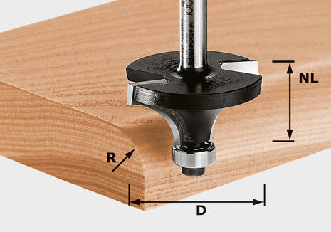 Fraise à arrondir Festool HW S8 D42.7/R15 KL (491017) pour OF 900, OF 1000, OF 1010, OF 1010 R, OF 1400, OF 2000, OF 2200