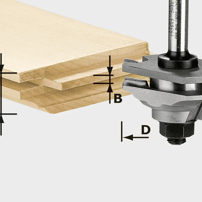 Festool HW S8 D46 x D12-FD Profil-Federfräser ( 490643 ) für OF 900, OF 1000, OF 1010, OF 1010 R, OF 1400, OF 2000, OF 2200