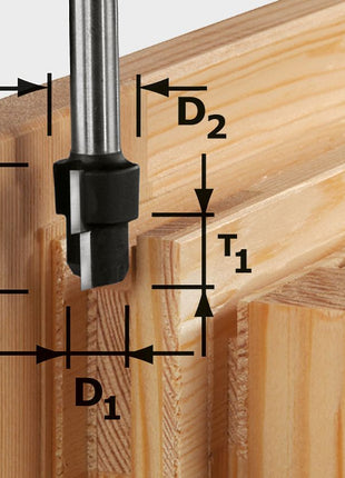 Festool HW D20,3/12,3/9,3 S12 Stufenfräser ( 492714 ) für OF 1400, OF 2000, OF 2200