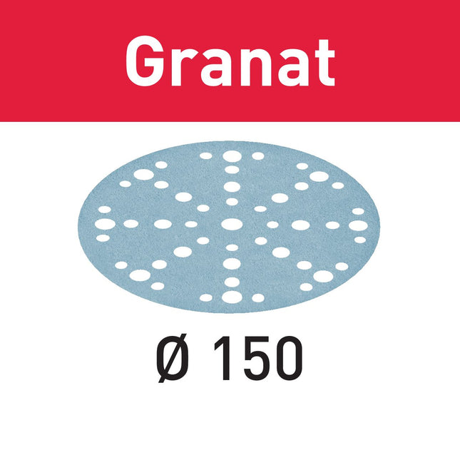 Festool STF D150/48 P1500 GR/50 Schleifscheibe Granat ( 575177 ) für RO 150, ES 150, ETS 150, ETS EC 150, LEX 150, WTS 150, HSK-D 150