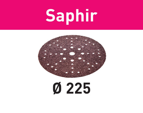 Disco de lijado Festool STF D225/48 P24 SA/25 zafiro (205650) para lijadoras de cuello largo PLANEX LHS 2 225 EQ(I), PLANEX 225 EQ, PLANEX LHS-E 225 easy, PLANEX LHS 2-M 225 EQ