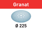 Disco de lijado Festool STF D225/128 P240 GR/5 granate (205668) para lijadoras de cuello largo PLANEX LHS 2 225 EQ(I), PLANEX 225 EQ, PLANEX LHS-E 225 easy, PLANEX LHS 2-M 225 EQ