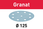 Festool STF D125/8 P320 GR/10 disque abrasif grenat (497150) pour RO 125, ES 125, ETS 125, ETSC 125, ES-ETS 125, ES-ETSC 125, ETS EC 125, LEX 125