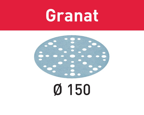 Festool STF D150/48 P40 GR/10 Schleifscheibe Granat ( 575154 ) für RO 150, ES 150, ETS 150, ETS EC 150, LEX 150, WTS 150, HSK-D 150