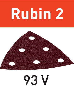 Festool STF V93/6 P60 RU2/50 hoja de lija Ruby 2 (499162) para RO 90 DX, DX 93, RS 300, RS 3, LRS 93 (zapata de lijado de hierro)