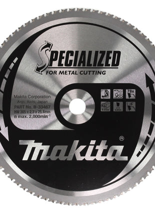 Makita SPECIALIZED Kreissägeblatt für Metall 305 x 25,4 x 2,3 mm 78 Zähne ( B-33467 ) für Kaltkreissäge Makita LC 1230 - Toolbrothers