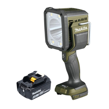 Makita DML 812 M1 lampada portatile a batteria 18 V 1250 lm LED verde oliva outdoor adventure special edition + 1x batteria ricaricabile 4,0 Ah - senza caricabatterie